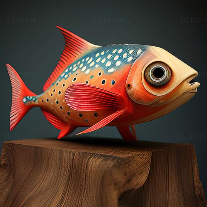 Red  spotted tetra fish